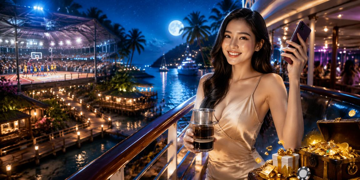 Người chơi cá cược bóng rổ tại Côn Đảo bên tách cà phê